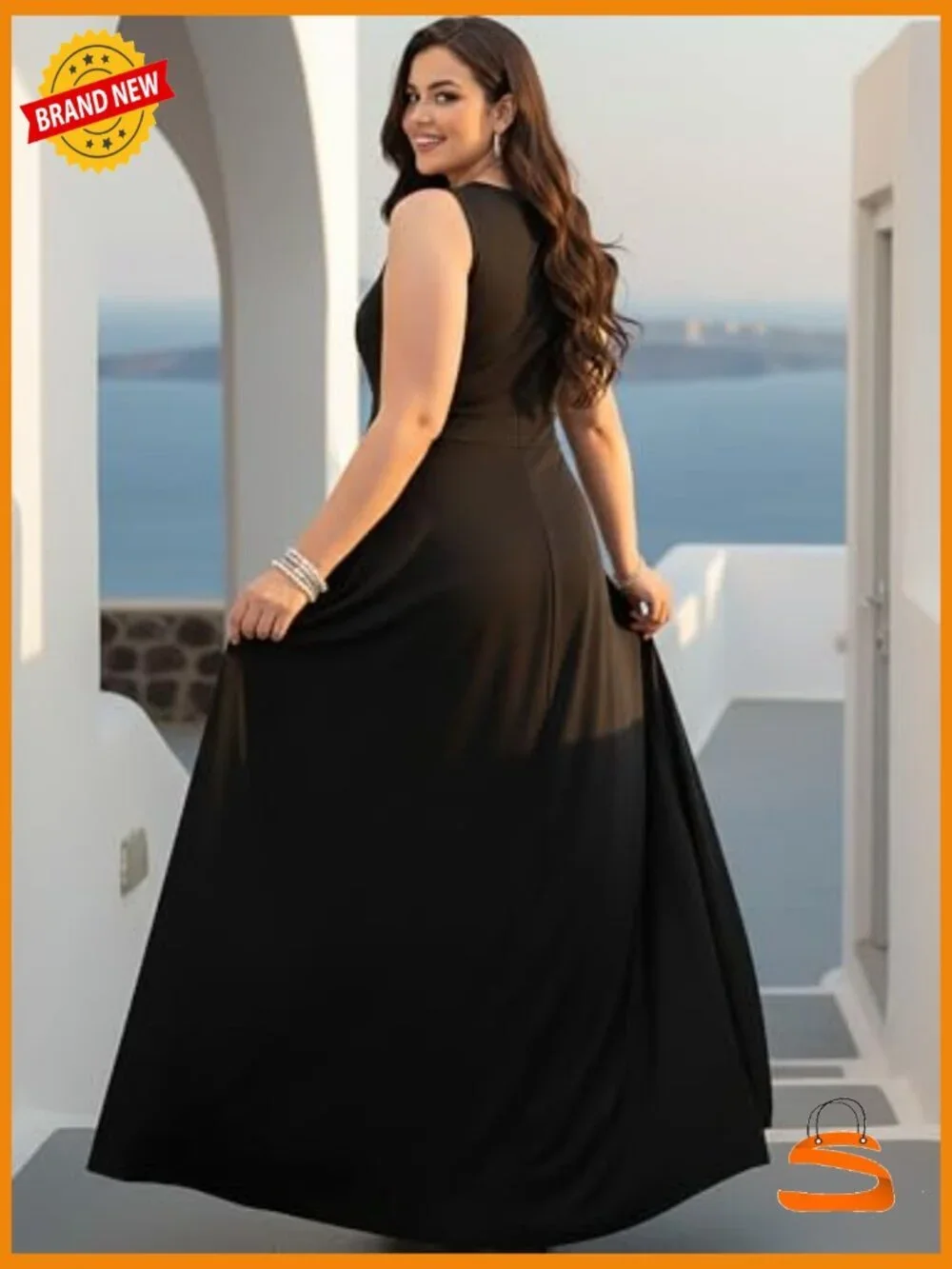 Sleeveless Dressy Long Jumpsuit with Cape - Elegant Floor Length Romper